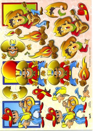 A4 Decoupage Sheet - Cowboys (504250)